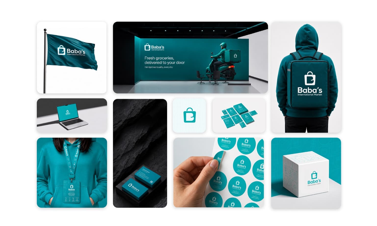 Baba's International Market Brand Identity cover